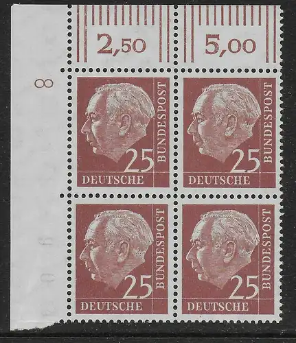 Bund: MiNr. 186 DKZ 8, postfrisch, **, leichter Bug