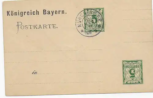 Ganzsache mit Verschnitt, München 1911