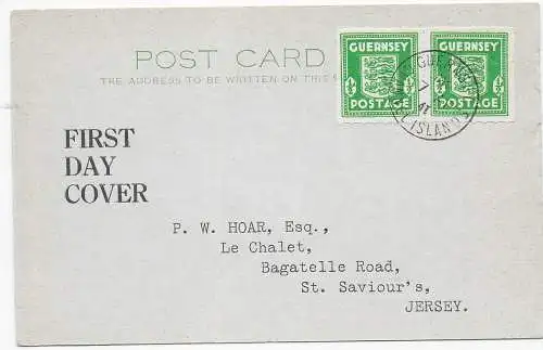 Guernsey: FDC 1941 nach Jersey