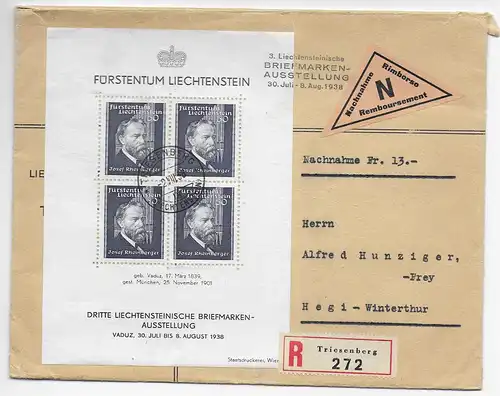 Lettre de Triesenberg à Hegi, 1938, bloc 3