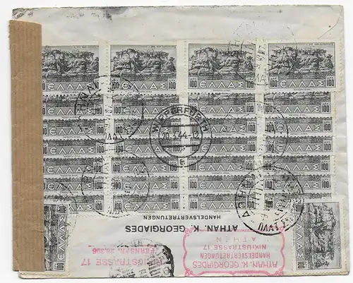 Eilbotenbrief mit Zensur Athen nach Wipperfürth, 1944