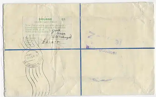 Valletta Einschreiben Luftpost nach Hamburg, Zollfrei 1951