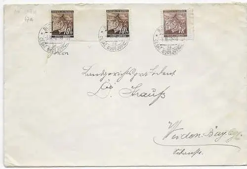 Brief von Budweis nach Weiden/Bayern, 1942