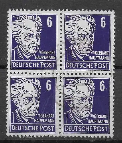 SBZ: MiNr. 328, Viererblock, gestempelt 1953