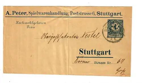 Stadtpost Stuttgart Magasin de jouets 1898