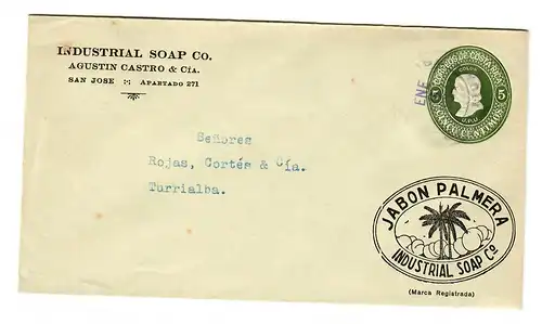 Lettre de San José à Turrialba, Industrial Soap, 1934