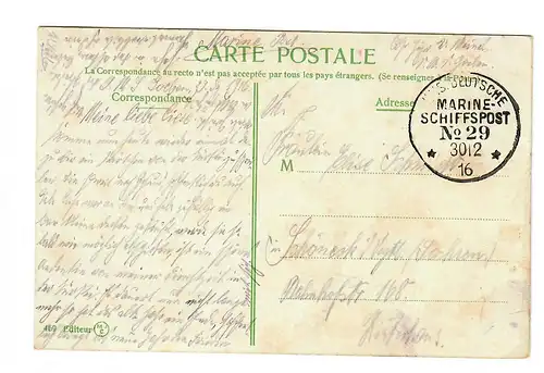 AK Constantinople: Marine Schiffspost 1916, No 29, Goeben