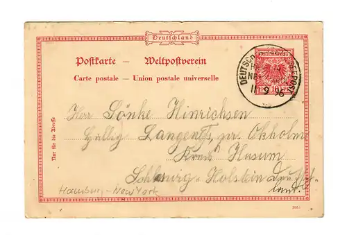 Poste maritime allemand Hambourg-New York après Husum en 1896