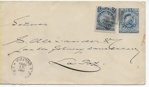 Lettre de Bolivie à La Paz, 1888