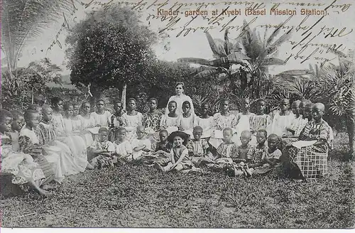 Gold Coast: picture card: Kinder garden at Kyebi, Mission Station, 1910