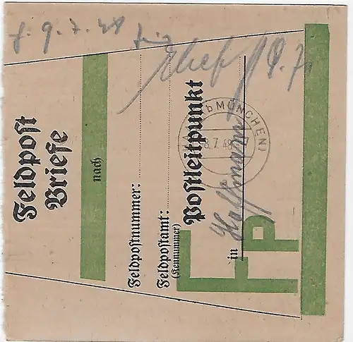 Carte de paquets Weihmichl vers Egelfing, 1948, 46II, MeF, lettres de poste de terrain arrière