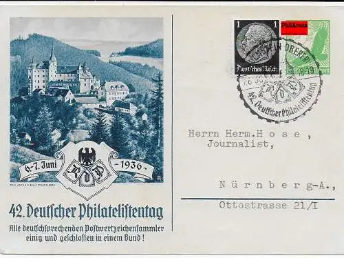 42. Deutscher Philatelistentag Burg Lauenstein, 1936