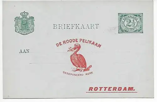 Briefkaart mit Pelikan nach Rotterdam