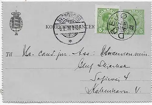 Lettre de Drejo avec le temple étoile 1916