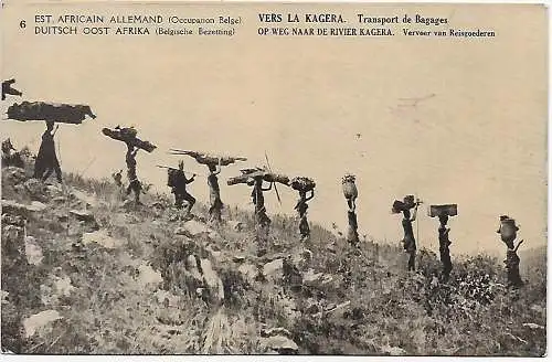 Carte visuelle Congo belge, Instrumentation DOA, 1920: Transport de Bagages