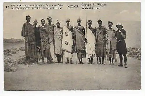 Ansichtskarte Belgisch Kongo, Besetzung DOA, 1920: Groupe de Watuzi