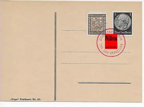 Schreckenstein Sonderstempel 1938 auf Postkarte, blanko