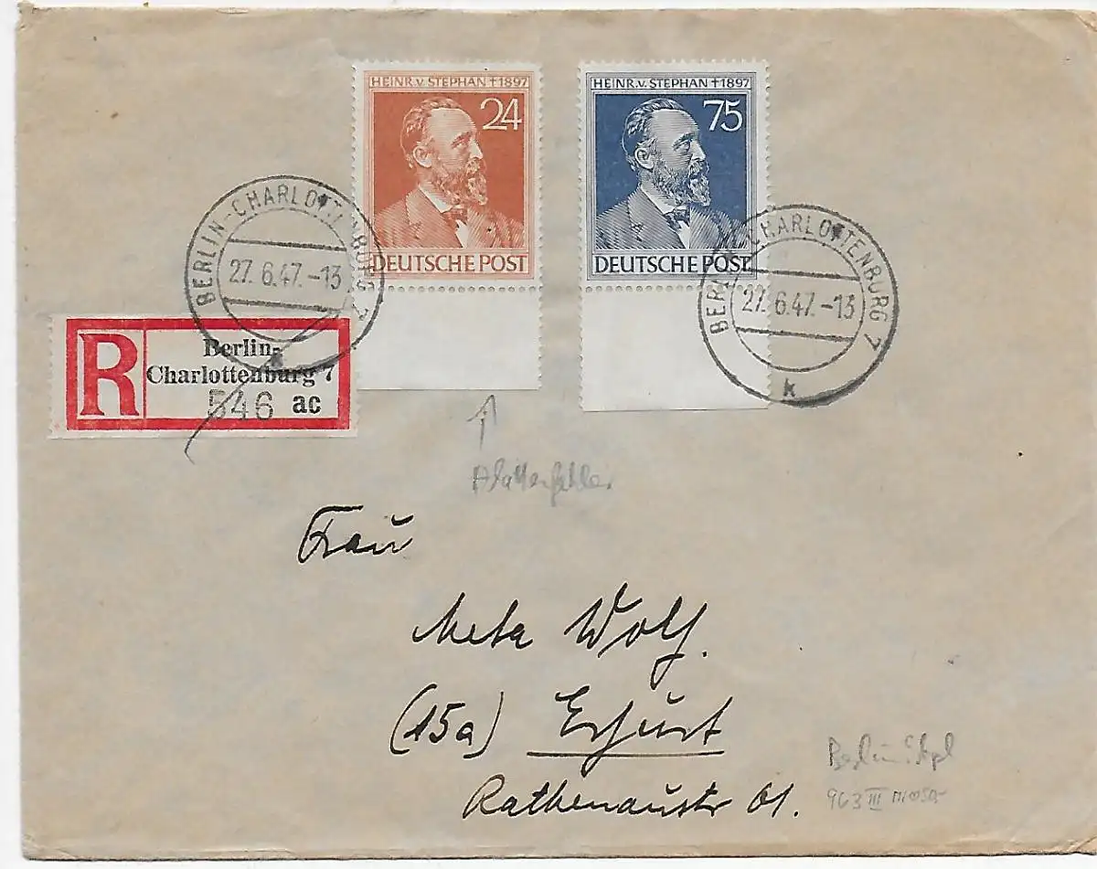 Berlin Enregistré en 1947 à Erfurt, Min. 963 III