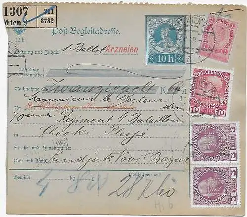 Adresse postale, Vienne -Arzneie après la Bosnie/à l'époque encore turc, Sandschak