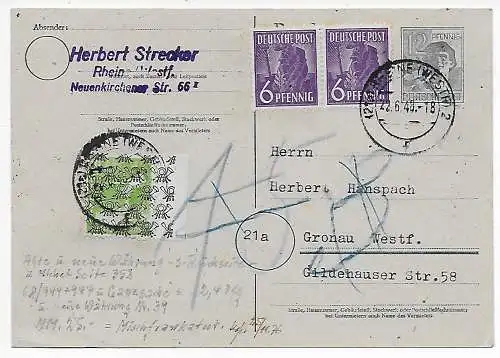 Neuenkirchen 22.6.1948, MiF, Réforme monétaire après Gronau/Westf.