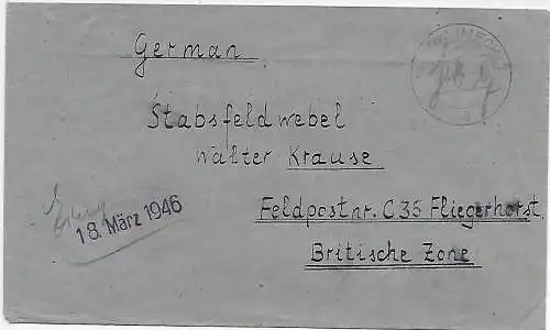 Poste de stockage 1946 de Mirowi/Meckl. an Flyerhorst FPn° C35 Pinneberg