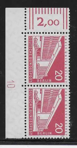 Berlin: MiNr. 146 wv, DKZ Nr. 10, Eckrand, ** postfrisch