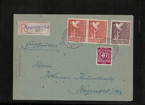 SBZ Zehnfachfrankatur-Brief mit u.a. Nr 961 gestempelt (213970).