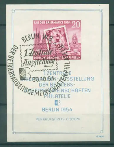 DDR 1954 PLATTENFEHLER Block 10 III gestempelt (222910)