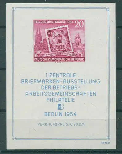 DDR 1954 Block 10 postfrisch (228550)