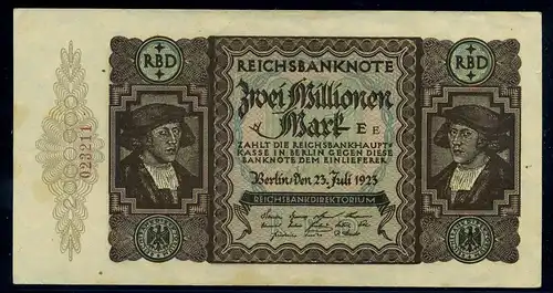 2Mio. Mark 1923 Reichsbanknote siehe Beschreibung (103793)