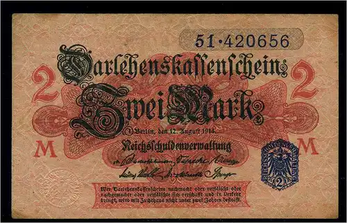 1Mark 1914 Reichsbanknote siehe Beschreibung (103814)