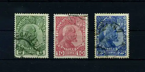 LIECHTENSTEIN 1912 Nr 1-3x gestempelt (105645)