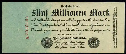 DEUTSCHES REICH 5 Millionen Banknote siehe Beschreibung (111308)