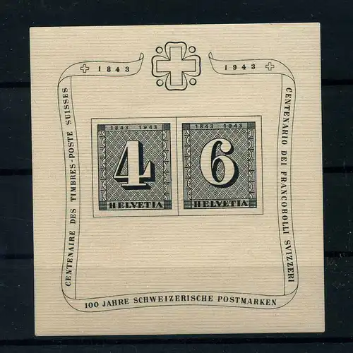 SCHWEIZ 1943 Bl.8 postfrisch (112122)