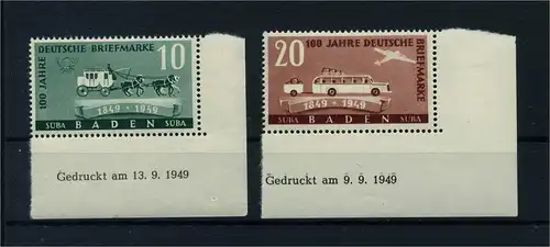 FRZ.ZONE BADEN 1949 Nr 54-55Bru postfrisch (113122)