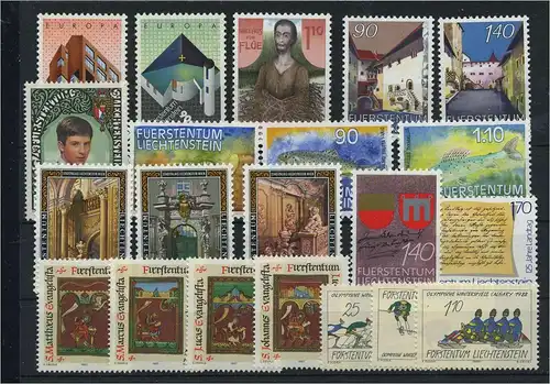 LIECHTENSTEIN Lot aus 1987 postfrisch (119096)