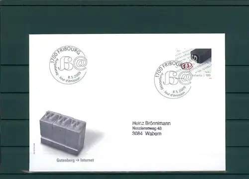 SCHWEIZ 2009 Ersttagsbrief (201999)