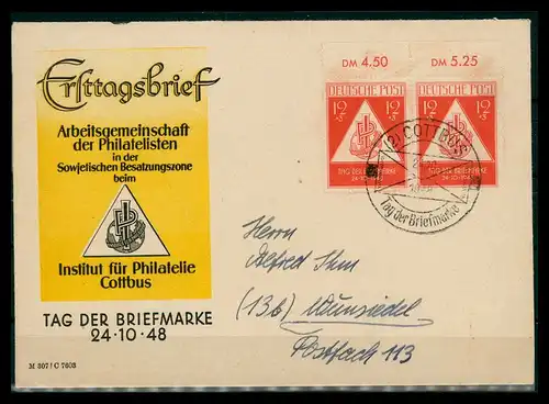 TAG DER BRIEFMARKE 1948 Brief siehe Beschreibung (205705)