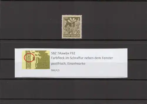 SBZ 1945 PLATTENFEHLER Nr 7Aawbx F92 postfrisch (211686)