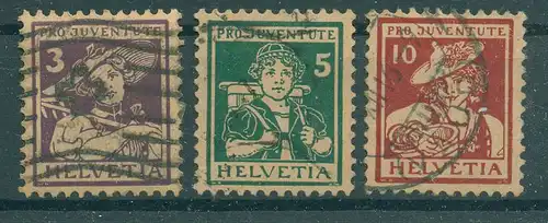 SCHWEIZ 1916 Nr 130-132 gestempelt (228586)