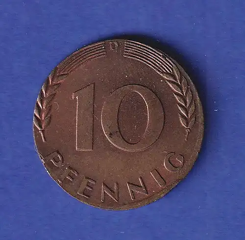 Bundesrepublik 10 Pfennig Verprägung 1969 D auf 2Pf-Schrötling