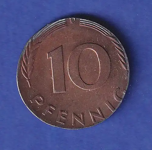 Bundesrepublik 10 Pfennig Verprägung 1979 D auf 2Pf-Schrötling