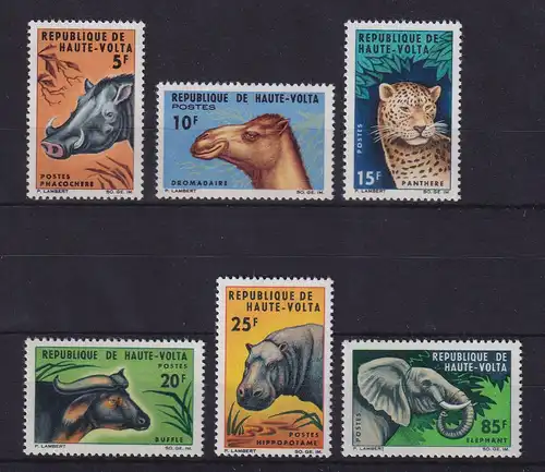 Obervolta Burkina Faso 1966 Wildtiere Mi.-Nr. 175-180 postfrisch **