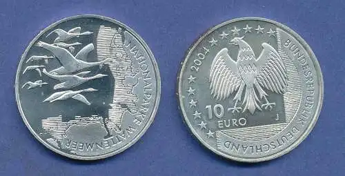 10-€-Gedenkmünze Nationalpark Wattenmeer 2004, stempelglanz