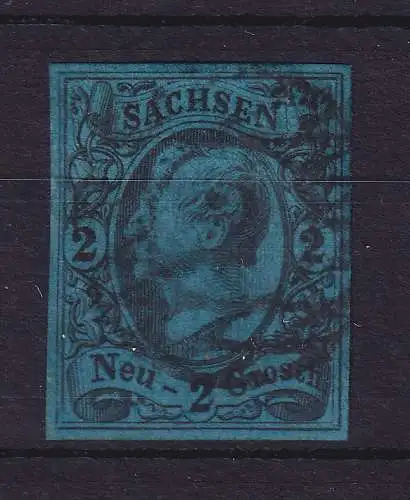 Sachsen 1855 König Johann I. 2 Neugroschen  Mi.-Nr. 10a gestempelt