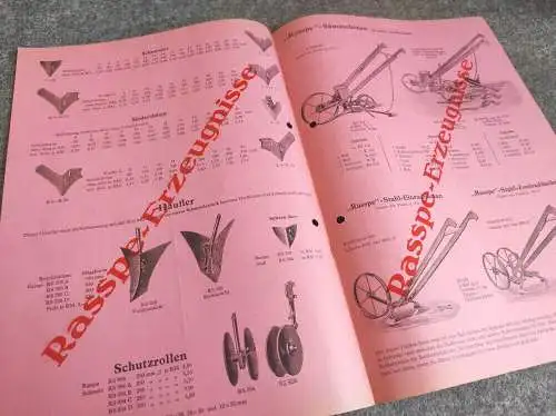 Netto Preise 1934 PD Rasspe Söhne Solingen Landtechnik Preisliste