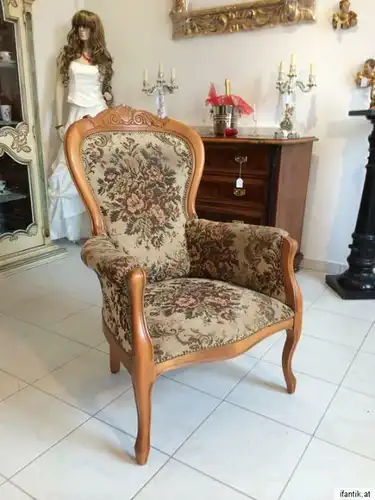 Fauteuil Brokatbezug Barockstil Armlehnstuhl Traum! Nr. 6758