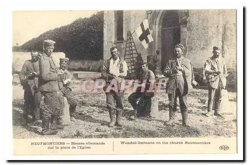 Neufmontiers Cartes postales Blesses allemands sur la place de l�Eglise (drapeau croix rouge) (tres animee) TOP