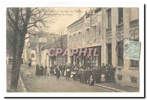 Colombes Cartes postales La rue de l&#39orme Restaurant de la poste Superbe carte Rare (epicerie)