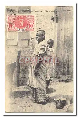 Senegal Saint Louis Cartes postales Une maman et son fils